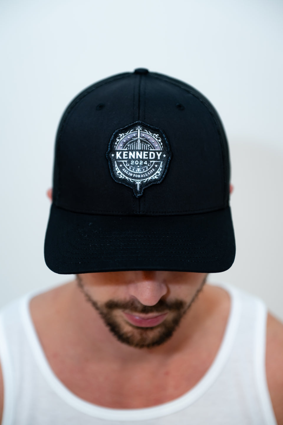 'All In For All Life' Kennedy Black Trucker Hat
